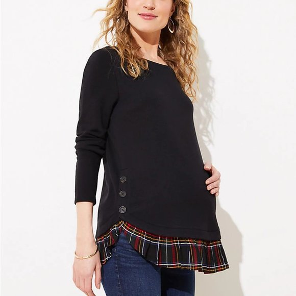 LOFT Tops - LOFT | Maternity Plaid Ruffle Top